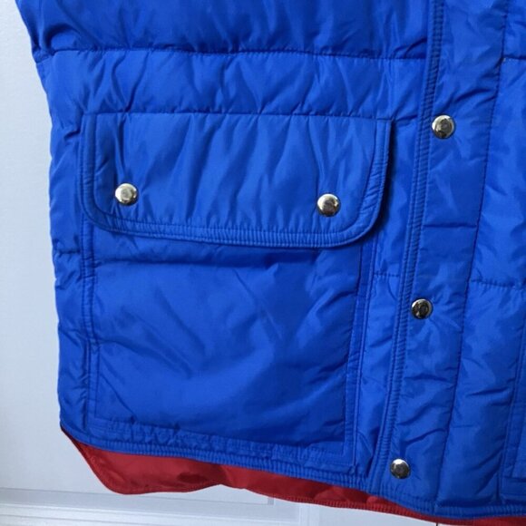 Vintage Swan Brand Quilted Vest Mens L Reversible Down Filled Zip Snap Puffer - Picture 3 of 8